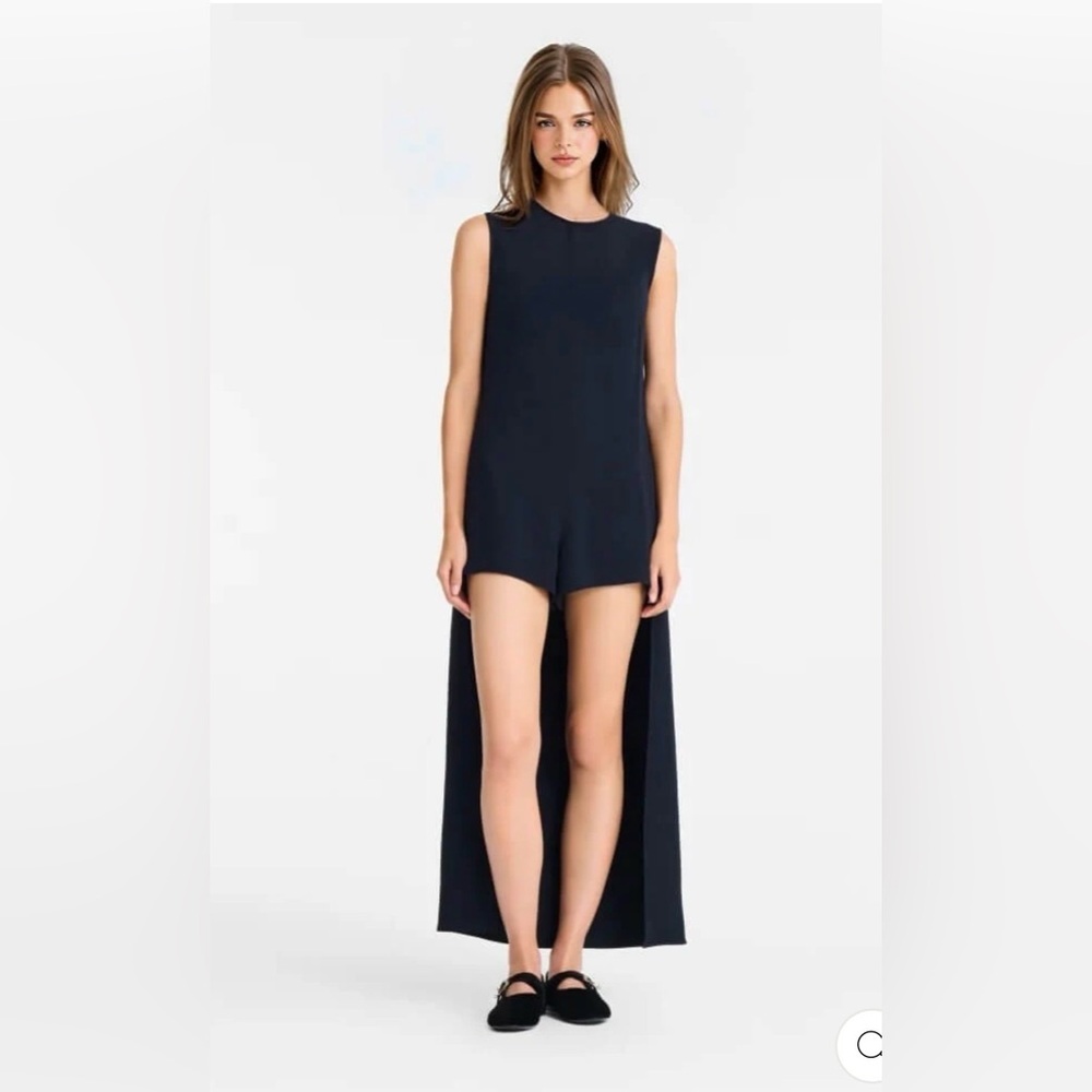 Unique Minimalist High/Low Hem Sleeveless Jumpsuit; S-Large NWOT - Picture 4 of 9